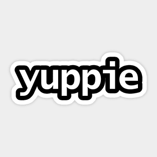 Minimal Typography Yuppie White Text Sticker